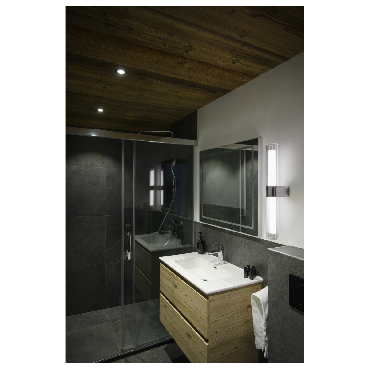 SLV LYGANT Lygant Double, wandopbouwarmatuur, 3000K, 11 W, chroom