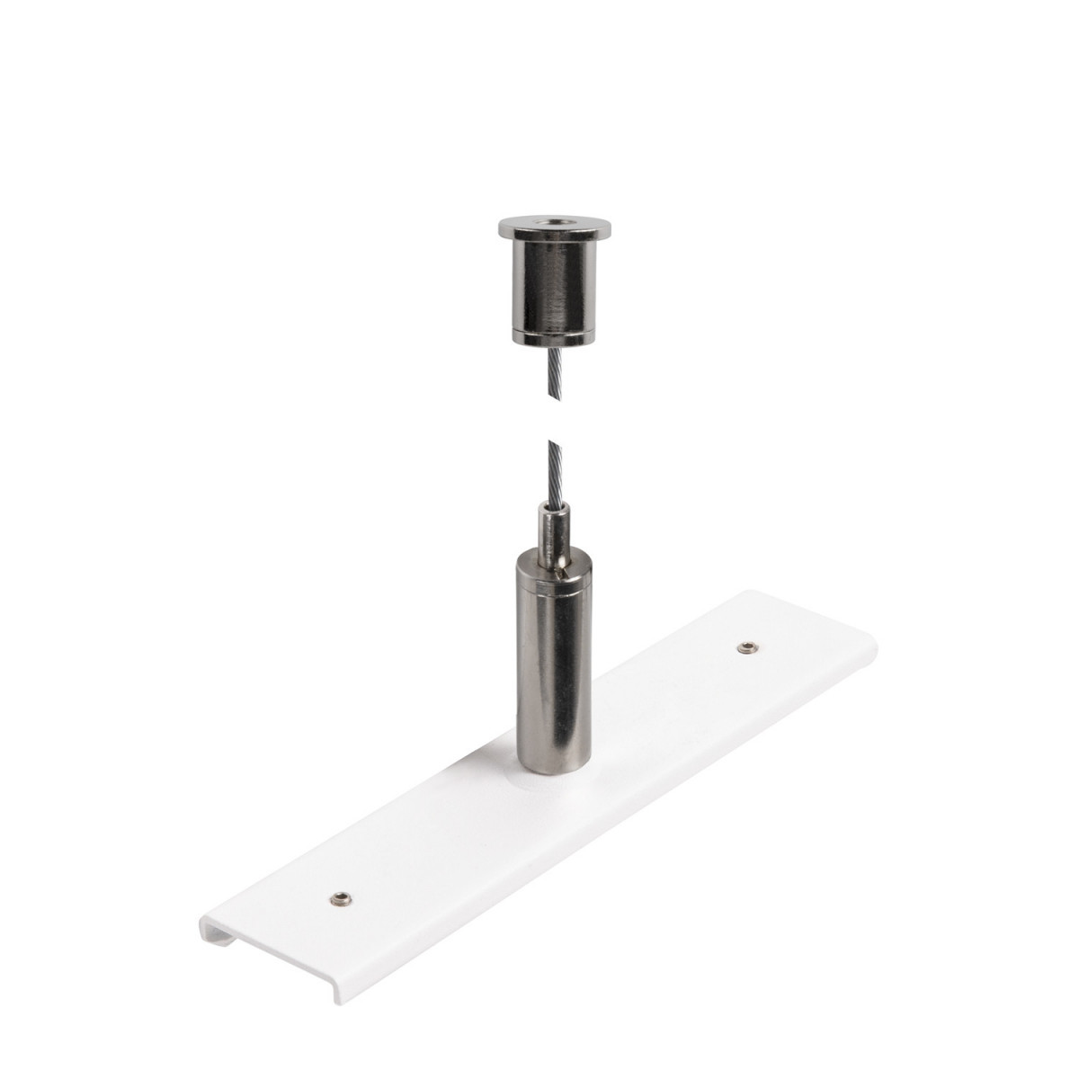 SLV 48V SYSTEM Railverstevigingsplaat Met ophangset, 48V track, 3 M staalkabel, wit