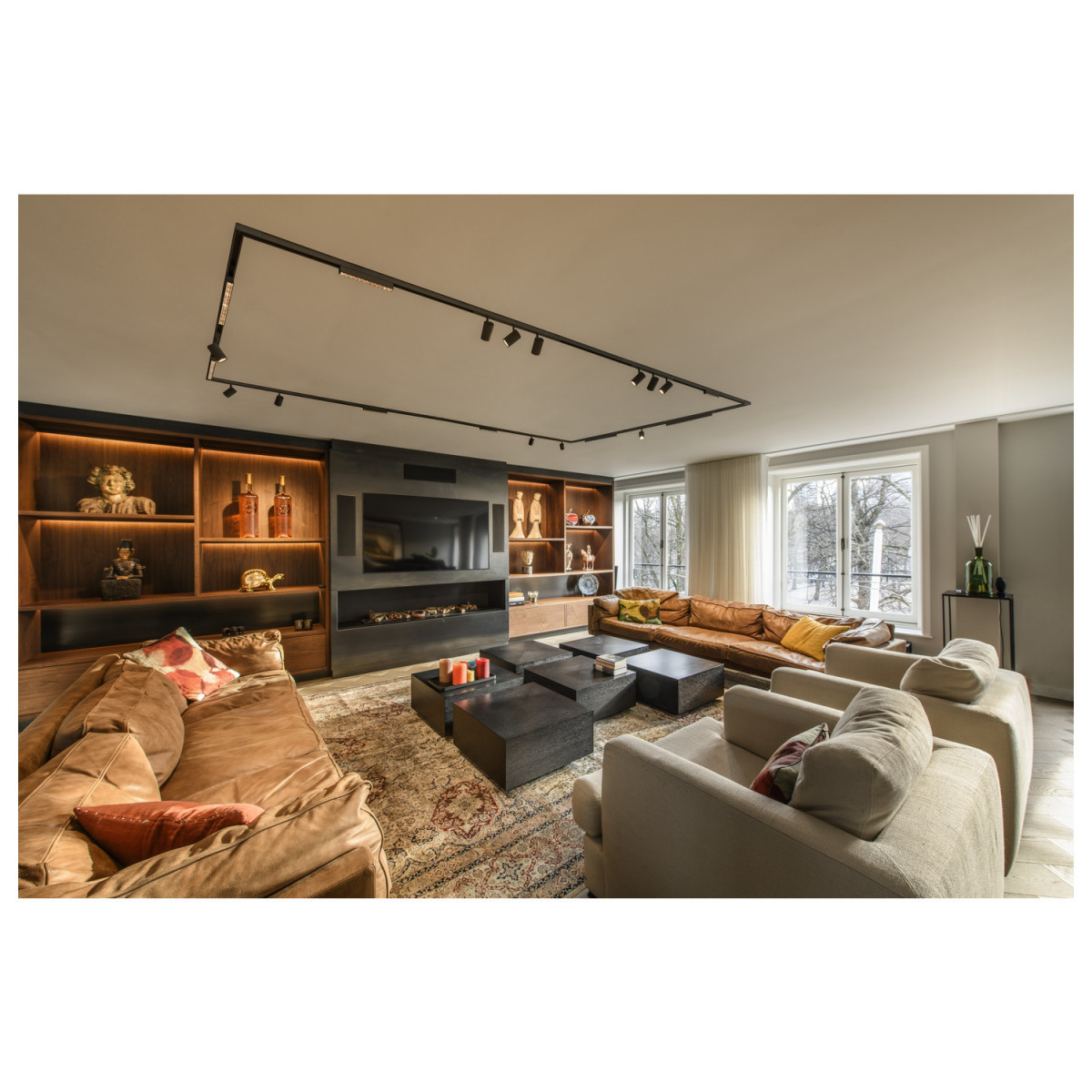 SLV 48V SYSTEM In-Line 44 48V track, darklight reflector, dali, spot, zwart/zwart, 14