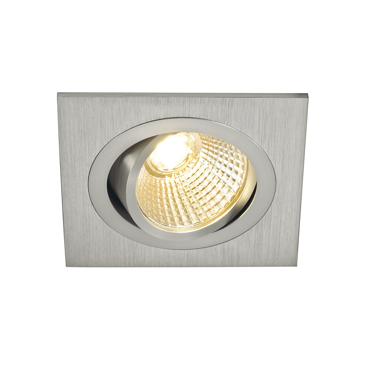 SLV NEW TRIA New Tria led DL square set, downlight, geborsteld aluminium, 6 W, 38°,