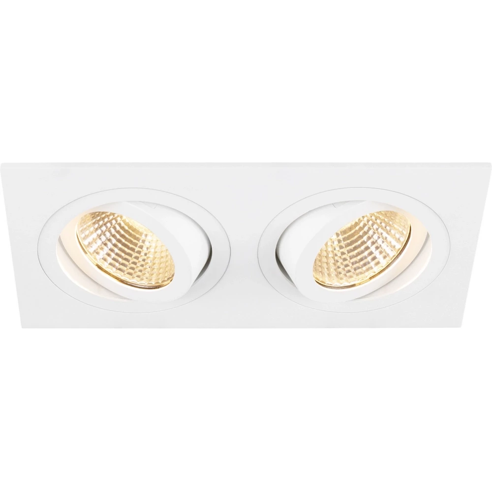 SLV New tria® 155 plafondinbouwarmatuur vierkant 2700K tweelamps phas