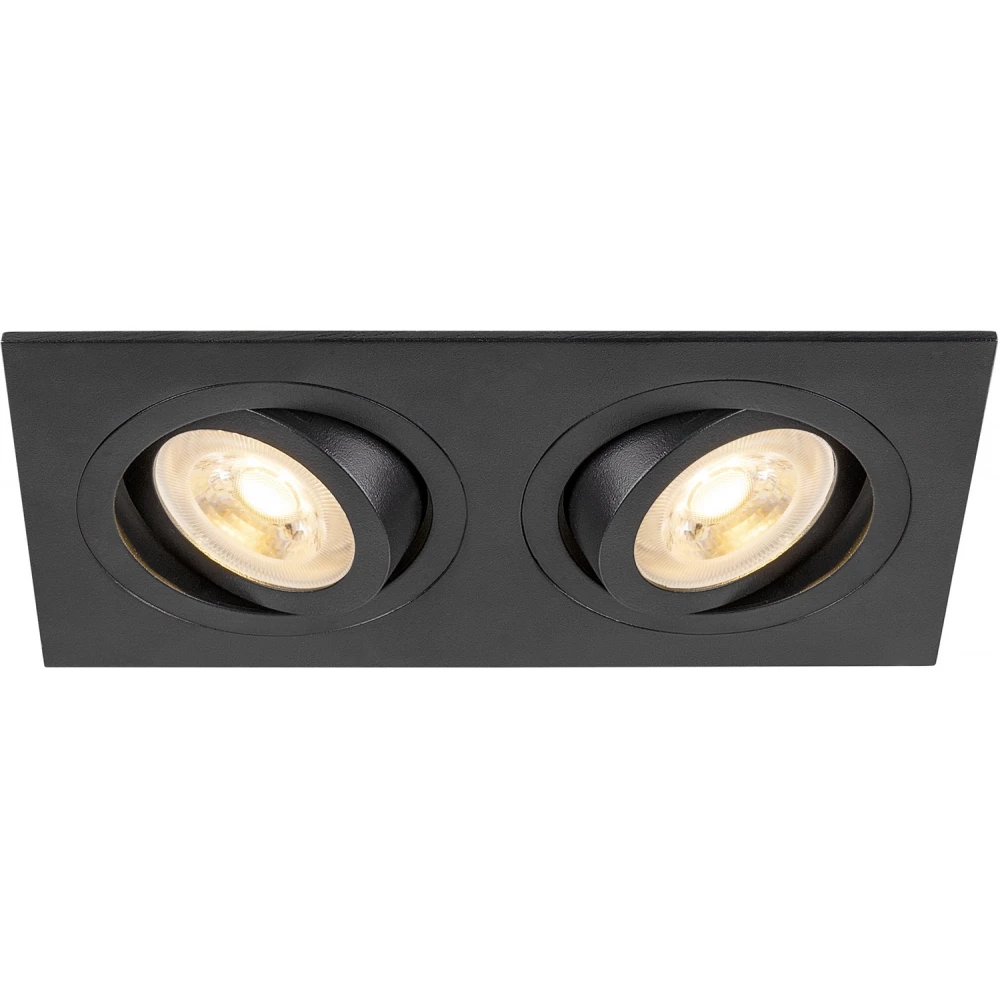SLV New tria® 155 plafondinbouwarmatuur vierkant 2X gu10 tweelamps ZW