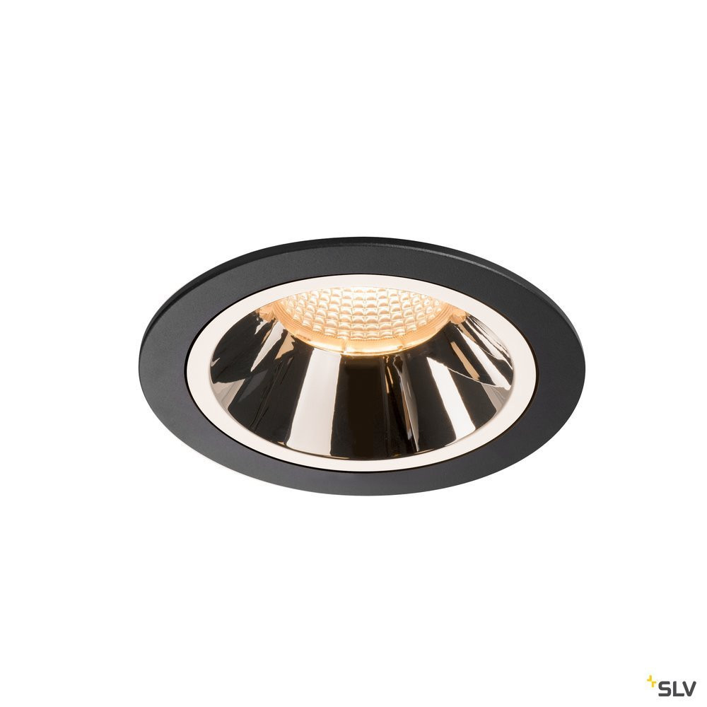 SLV NUMINOS Numinos® DL L, indoor led plafondinbouwlamp zwart/chroom 2700 K 40°