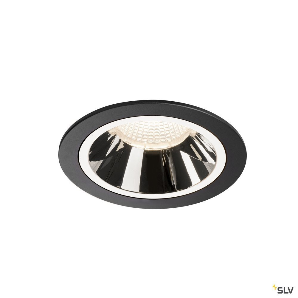 SLV NUMINOS Numinos® DL L, indoor led plafondinbouwlamp zwart/chroom 4000 K 40°