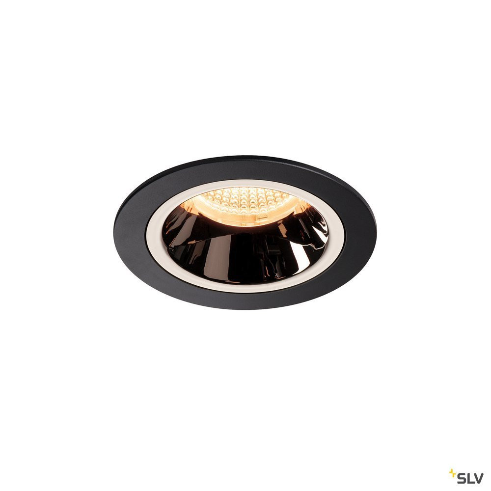 SLV NUMINOS Numinos® DL M, indoor led plafondinbouwlamp zwart/chroom 2700 K 55°
