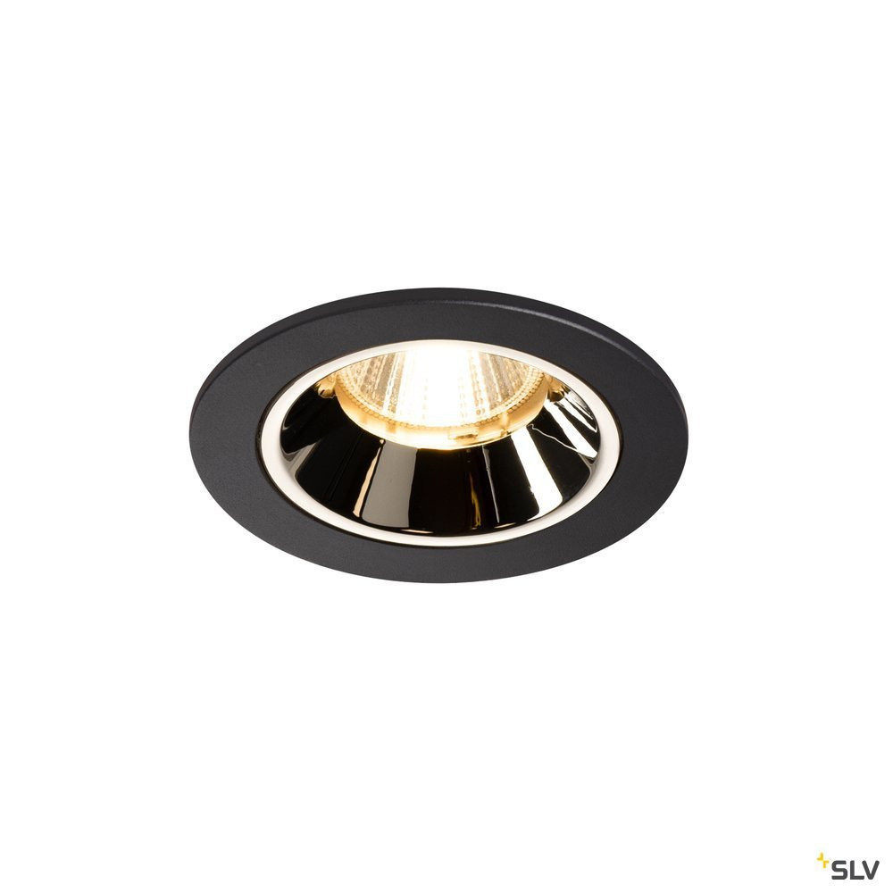 SLV NUMINOS Numinos® DL S, indoor led plafondinbouwlamp zwart/chroom 3000 K 20°