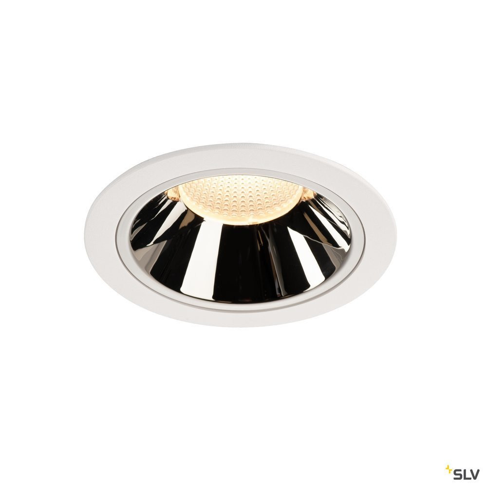 SLV NUMINOS Numinos® DL XL, indoor led plafondinbouwlamp wit/chroom 3000 K 55°