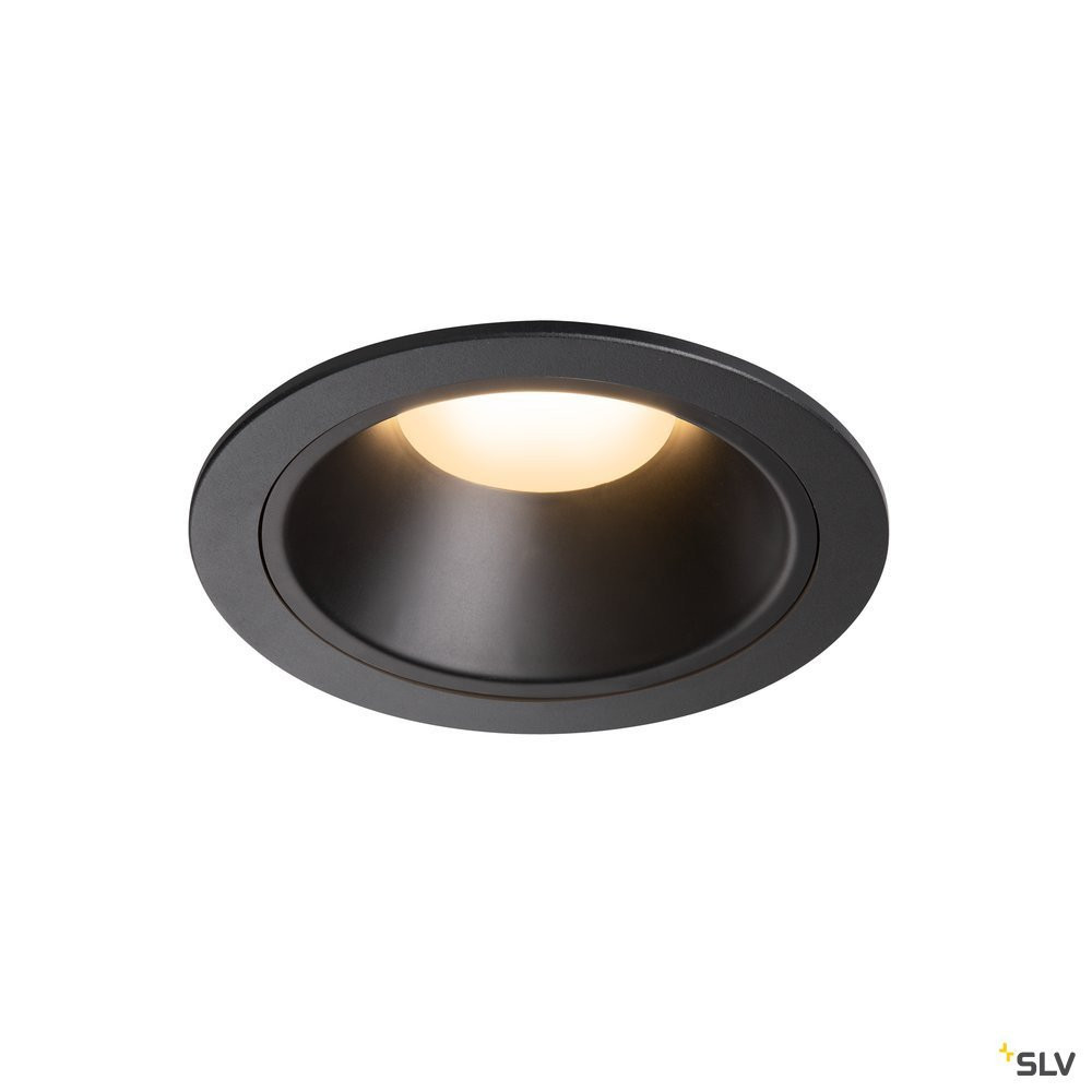 SLV NUMINOS Numinos® DL XL, indoor led plafondinbouwlamp zwart/zwart 3000 K 55°