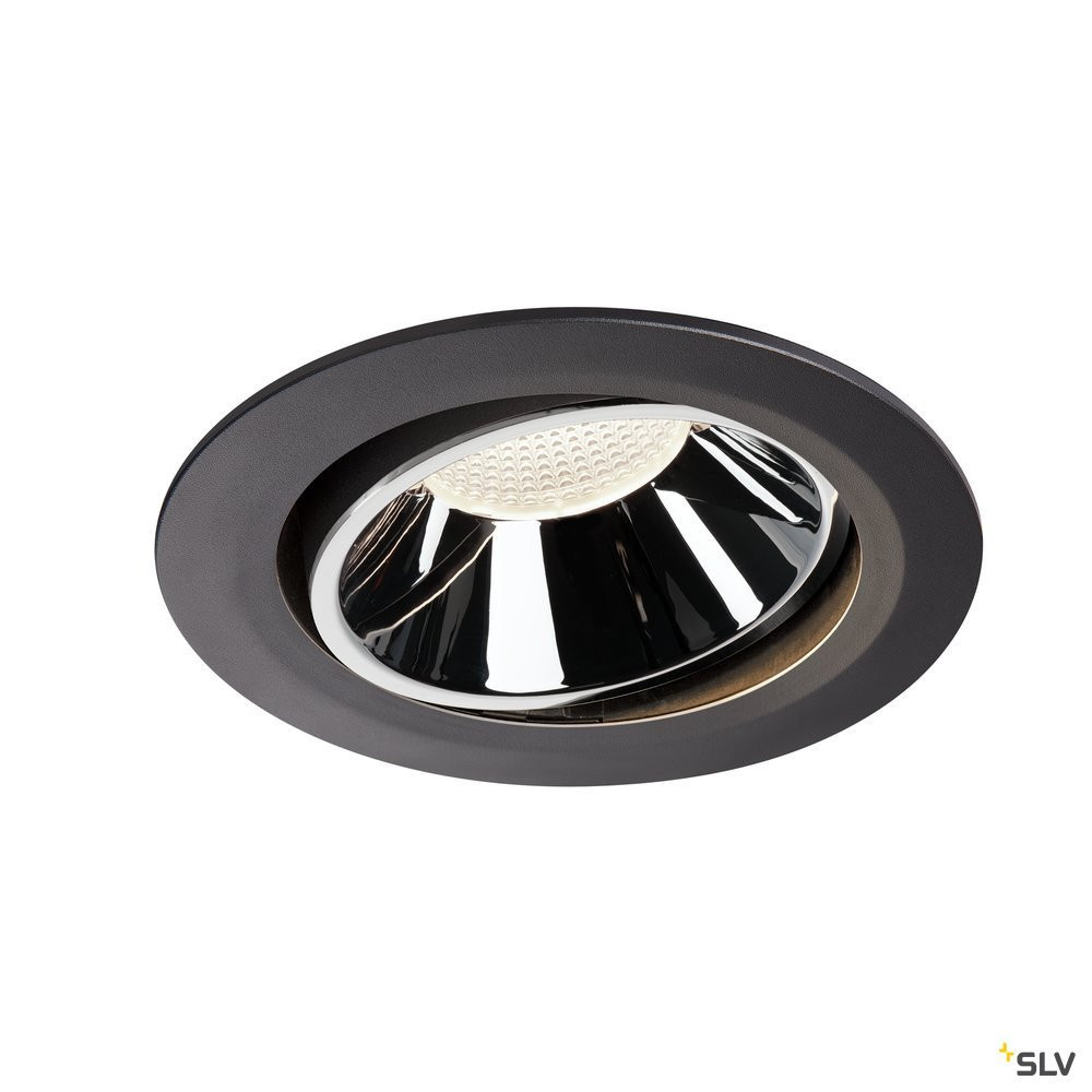 SLV NUMINOS Numinos® Move DL XL, indoor led plafondinbouwlamp zwart/chroom 4000 K