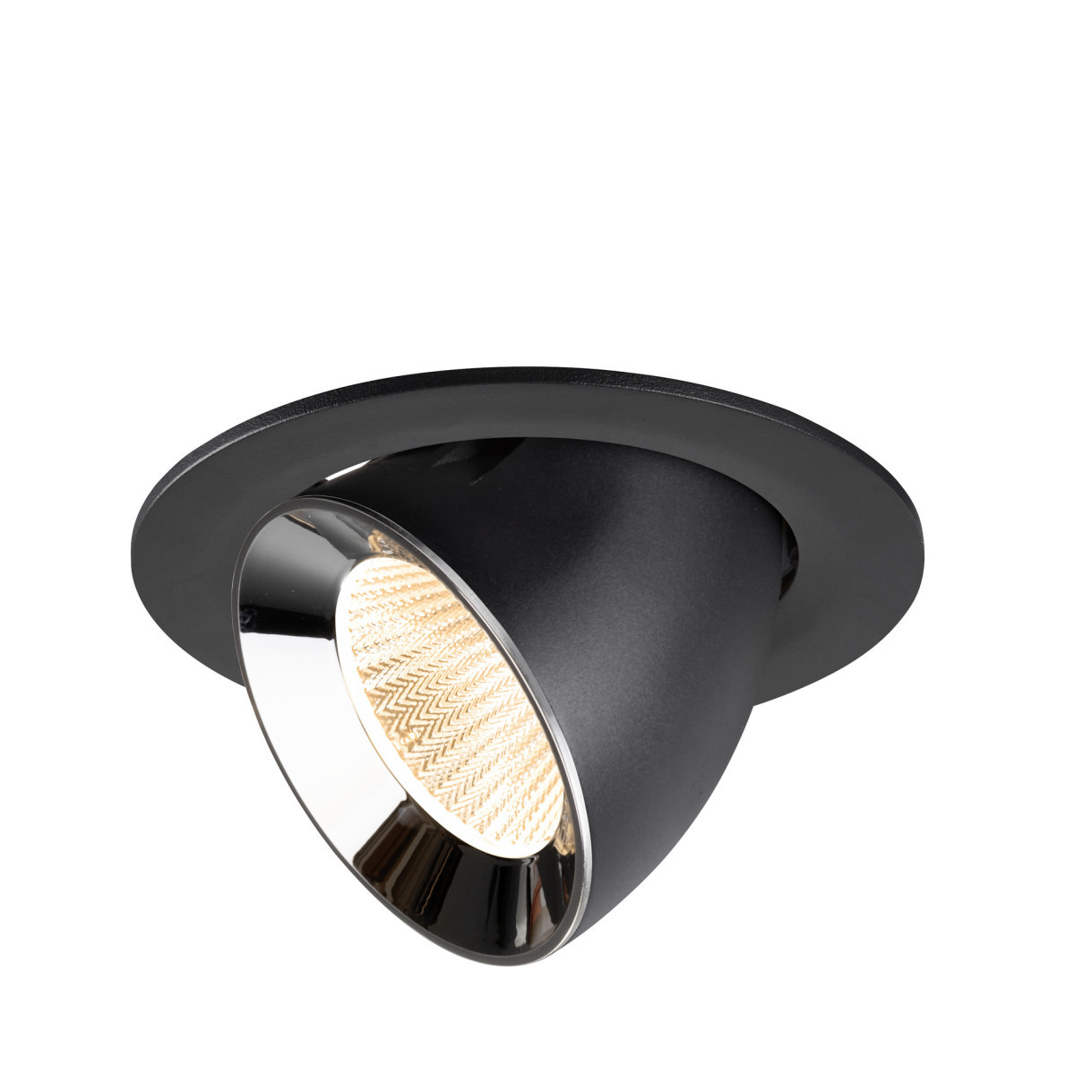 SLV NUMINOS Numinos® Gimble L, black/chrome recessed ceiling light 2700 K 40°
