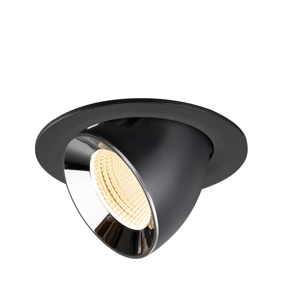 SLV NUMINOS Numinos® Gimble L, black/chrome recessed ceiling light 2700 K 55°