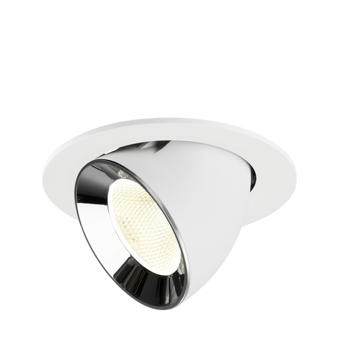 SLV NUMINOS Numinos® Gimble L, white/chrom recessed ceiling light 4000 K 20°