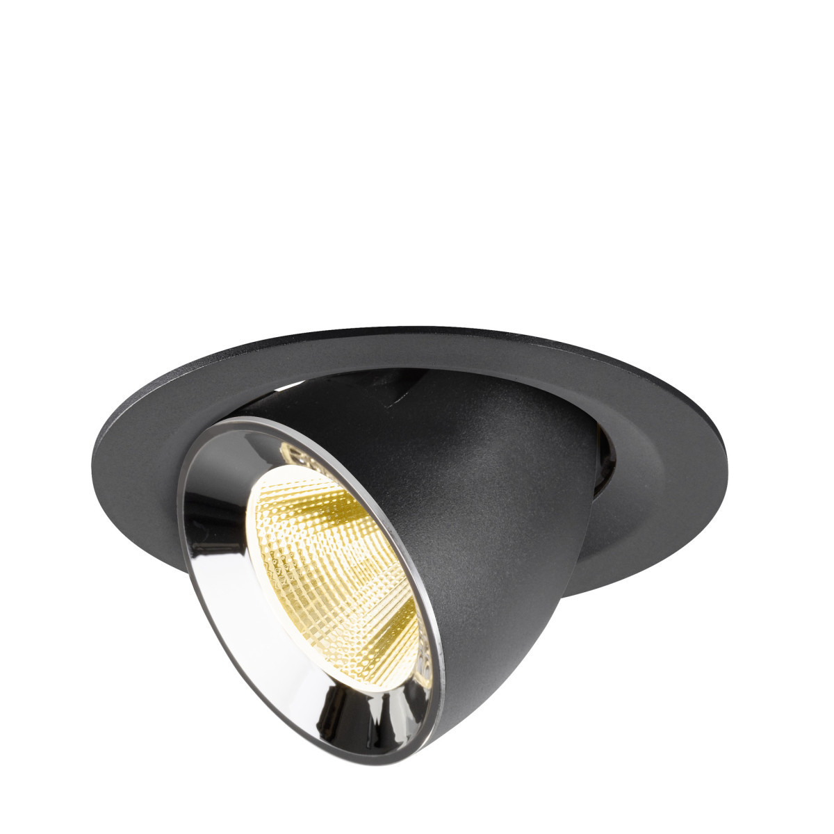 SLV NUMINOS Numinos® Gimble M, black/chrome recessed ceiling light 3000 K 20°