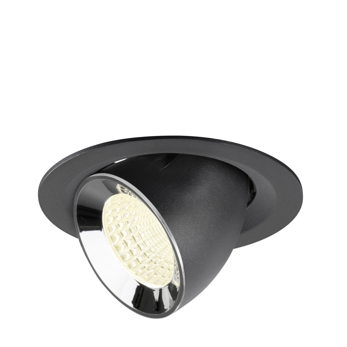 SLV NUMINOS Numinos® Gimble M, black/chrome recessed ceiling light 4000 K 55°