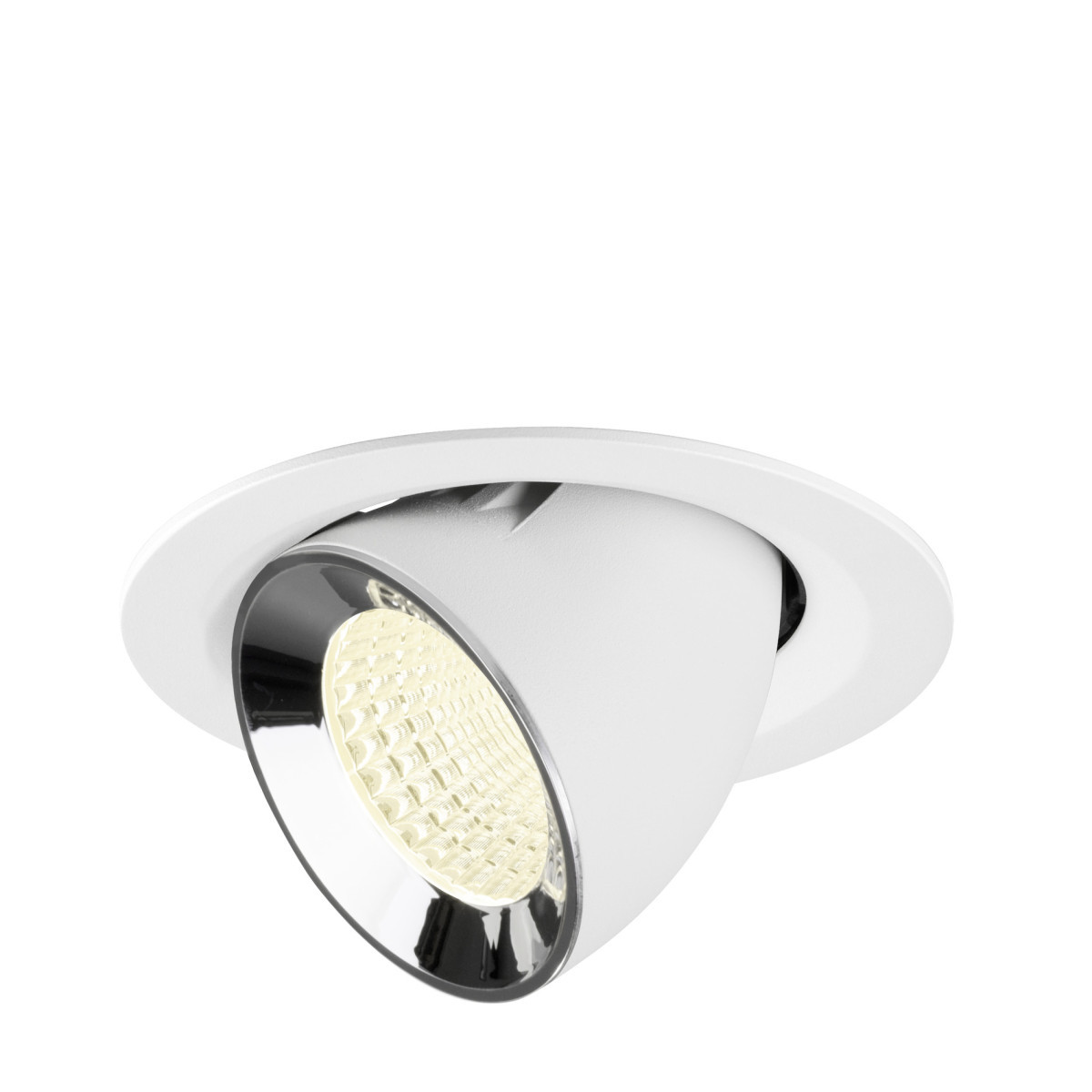 SLV NUMINOS Numinos® Gimble M, white/chrom recessed ceiling light 4000 K 55°
