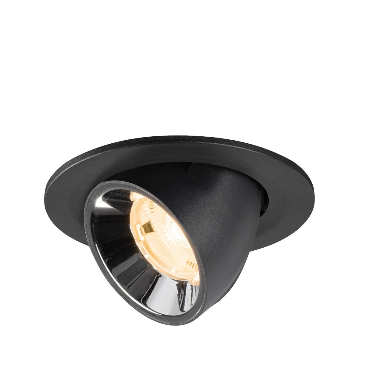 SLV NUMINOS Numinos® Gimble S, black/chrome recessed ceiling light 2700 K 20°