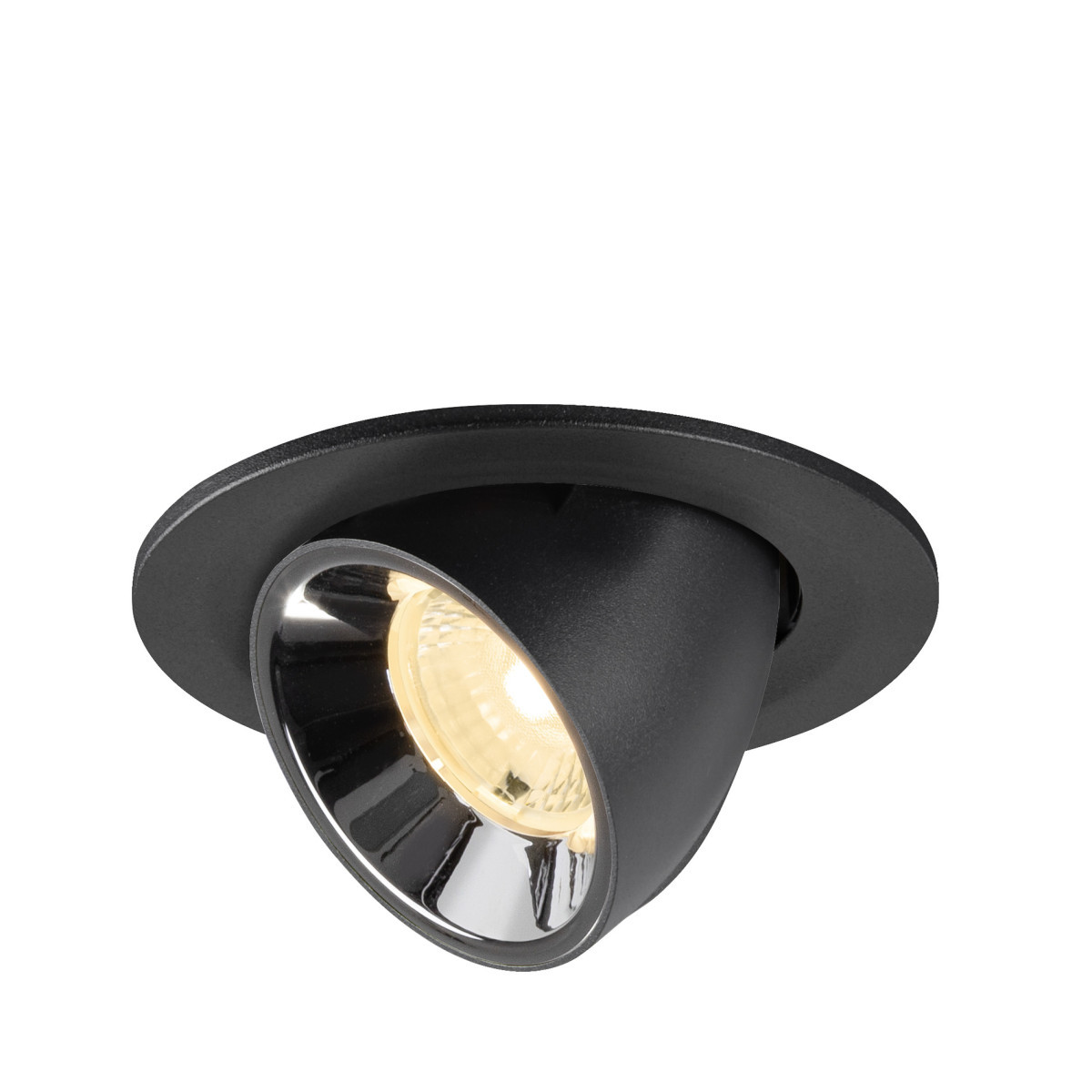 SLV NUMINOS Numinos® Gimble S, black/chrome recessed ceiling light 3000 K 40°