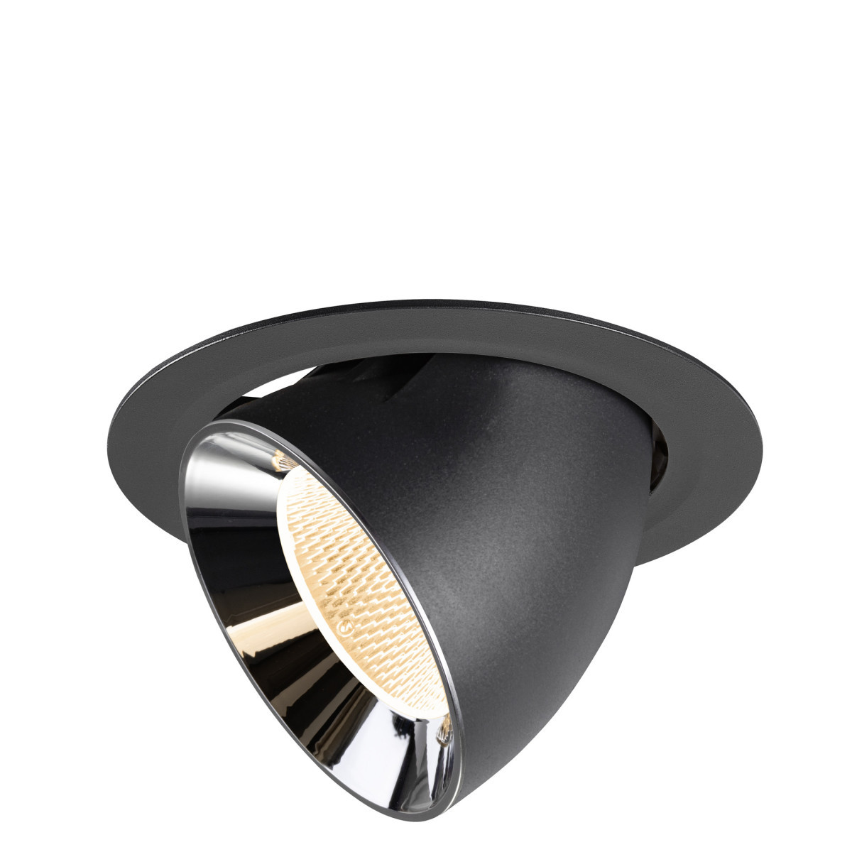 SLV NUMINOS Numinos® Gimble XL, black/chrome recessed ceiling light 2700 K 20°