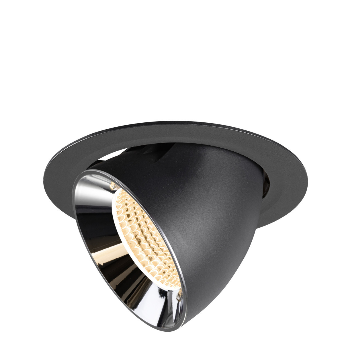 SLV NUMINOS Numinos® Gimble XL, black/chrome recessed ceiling light 2700 K 55°