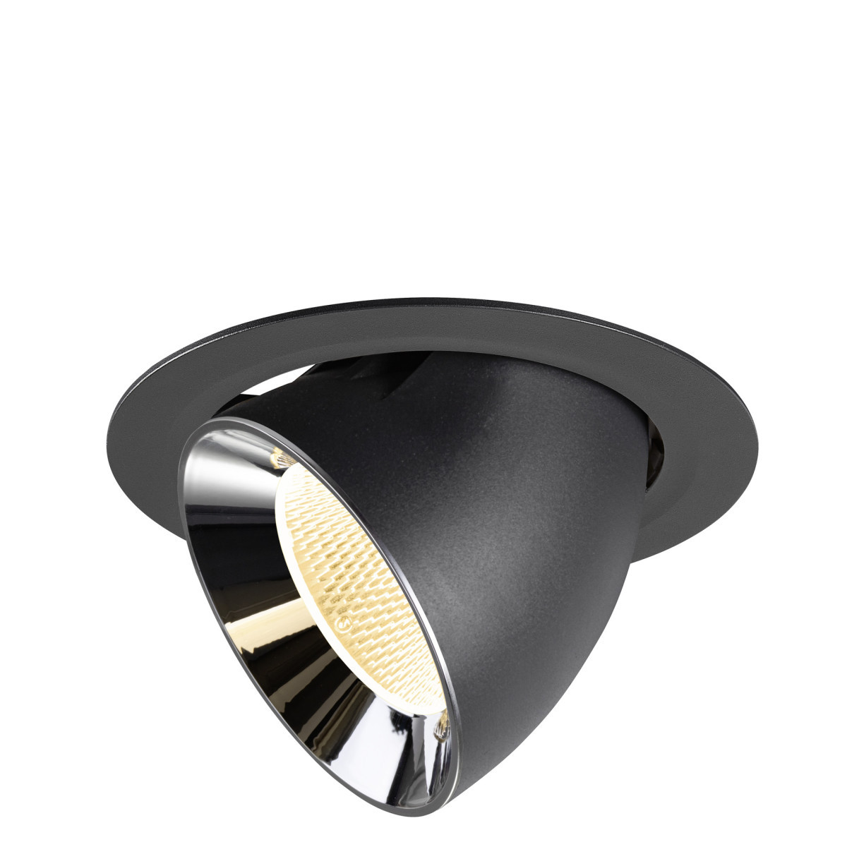 SLV NUMINOS Numinos® Gimble XL, black/chrome recessed ceiling light 3000 K 20°