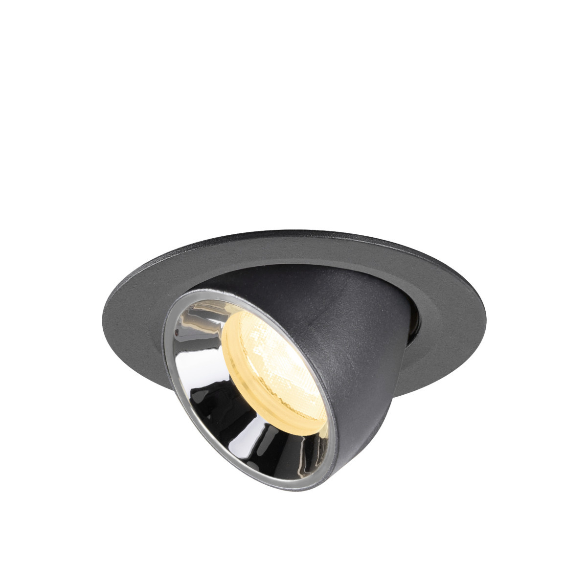 SLV NUMINOS Numinos® Gimble XS, black/chrome recessed ceiling light 3000 K 40°
