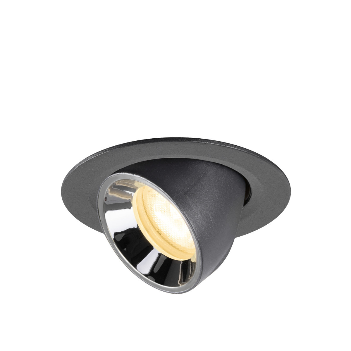 SLV NUMINOS Numinos® Gimble XS, black/chrome recessed ceiling light 3000 K 55°