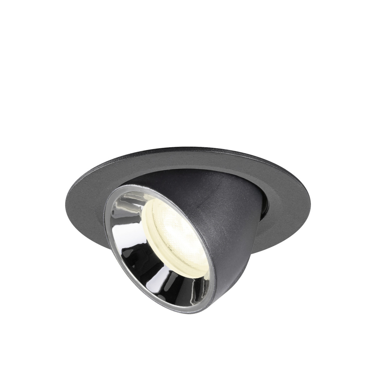 SLV NUMINOS Numinos® Gimble XS, black/chrome recessed ceiling light 4000 K 55°