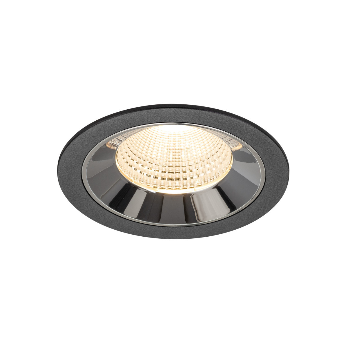 SLV NUMINOS Numinos® L, black/chrome recessed ceiling light 2700 K 55°