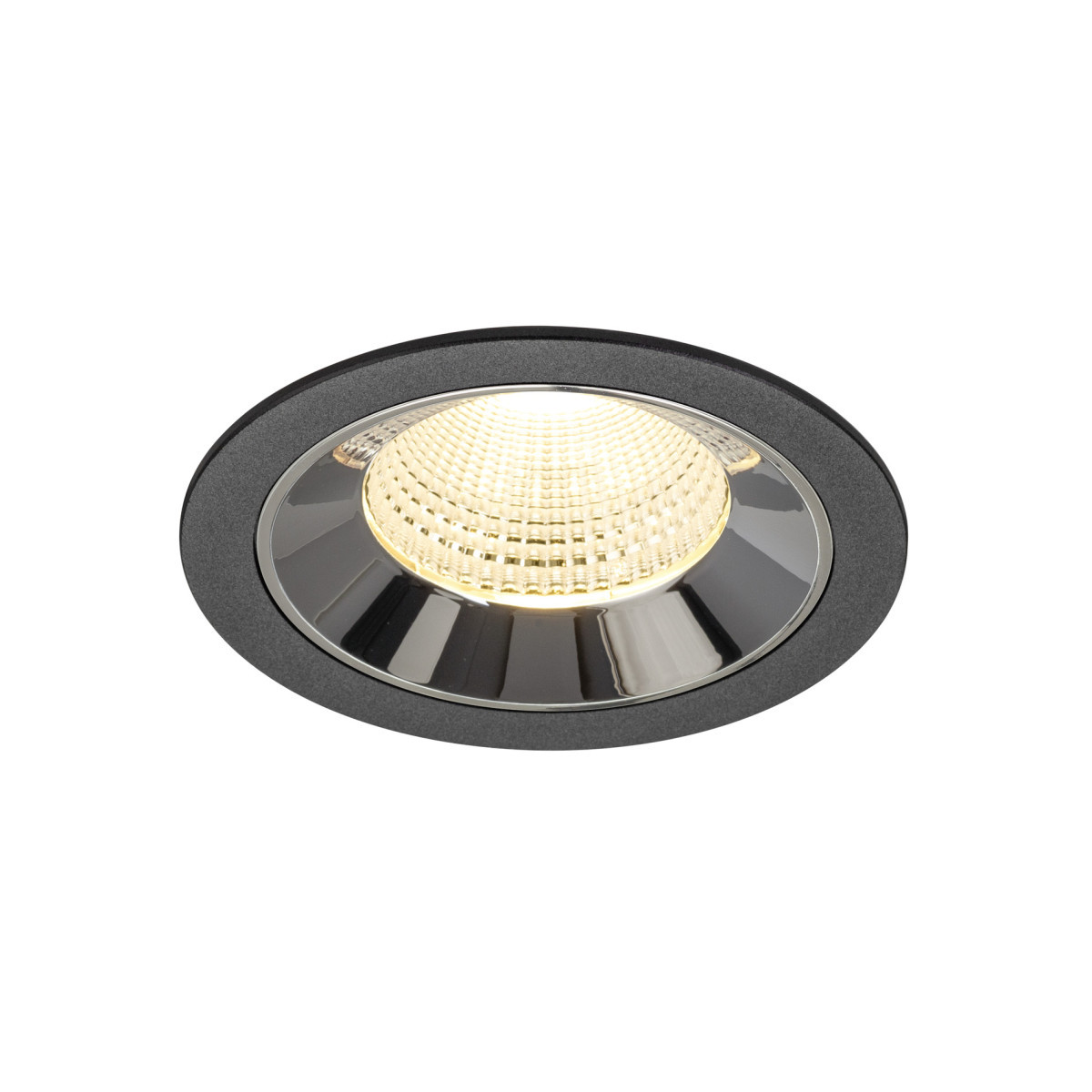 SLV NUMINOS Numinos® L, black/chrome recessed ceiling light 3000 K 55°