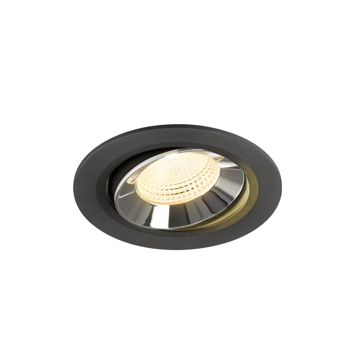 SLV NUMINOS Numinos® Move L, black/chrome recessed ceiling light 3000 K 55°