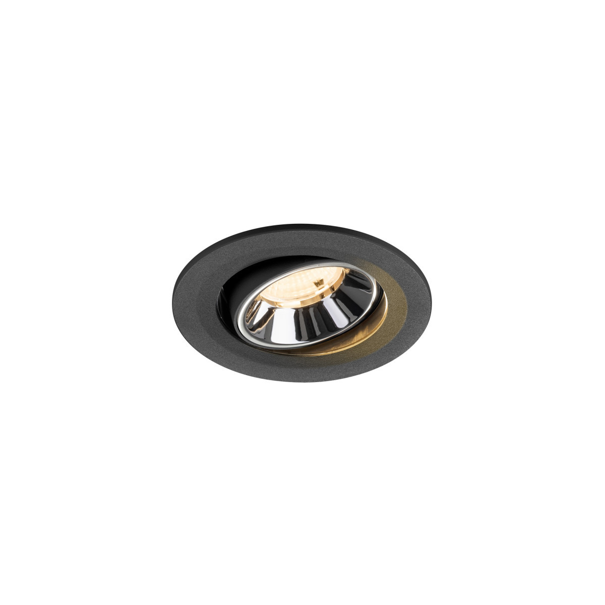 SLV NUMINOS Numinos® Move S, black/chrome recessed ceiling light 2700 K 55°