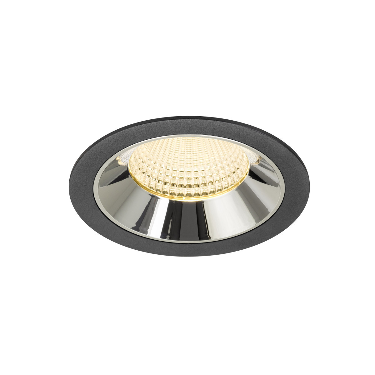 SLV NUMINOS Numinos® XL, black/chrome recessed ceiling light 3000 K 55°
