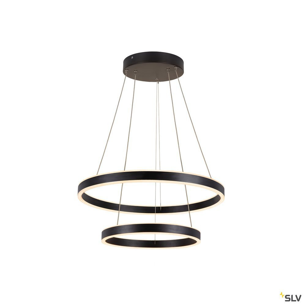 SLV ONE One Double PD phase up/down, indoor led pendelarmatuur zwart CCT-switc