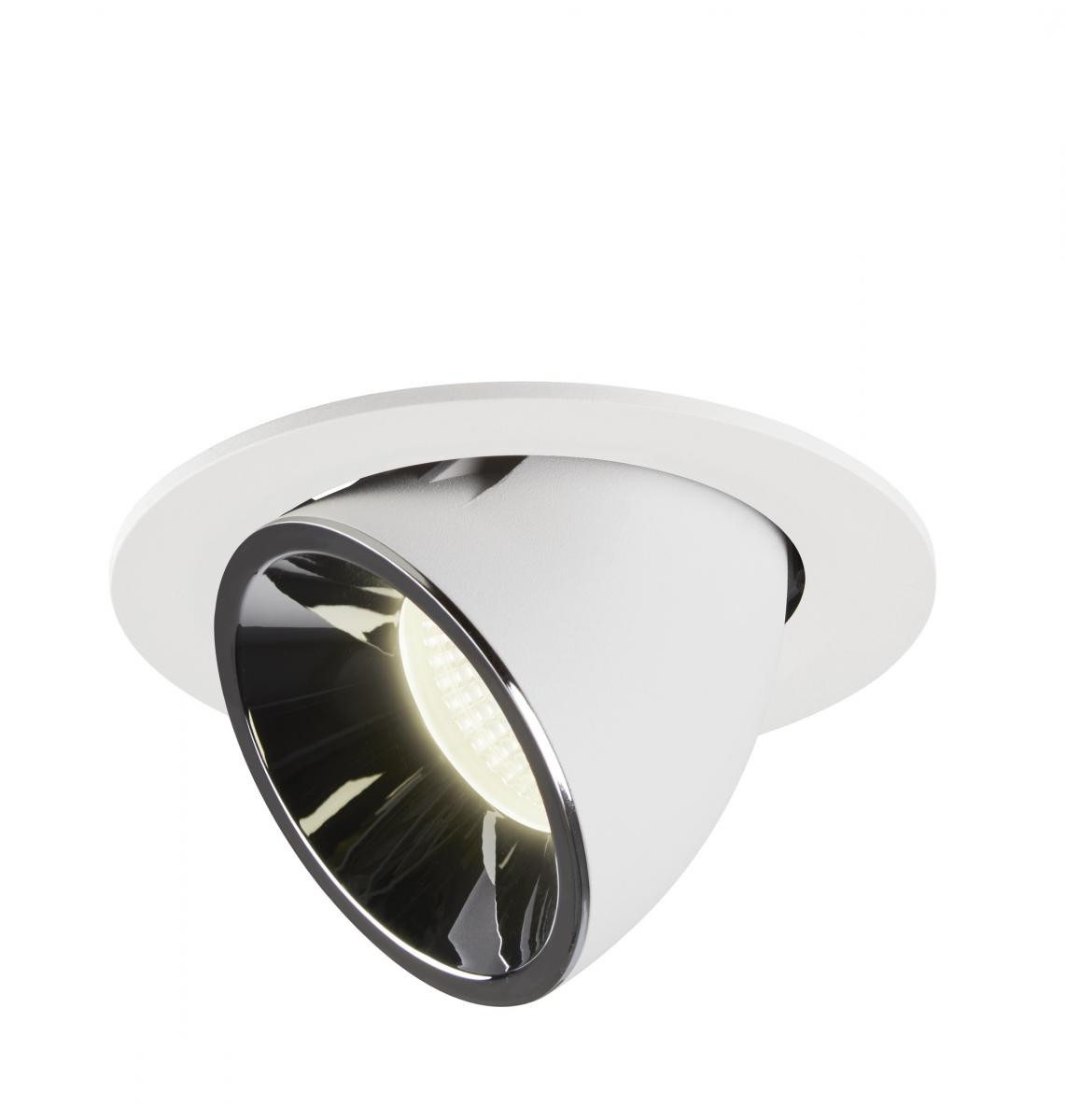 SLV NUMINOS Numinos® Gimble L, plafondinbouwarmatuur wit/chroom 4000K 40°