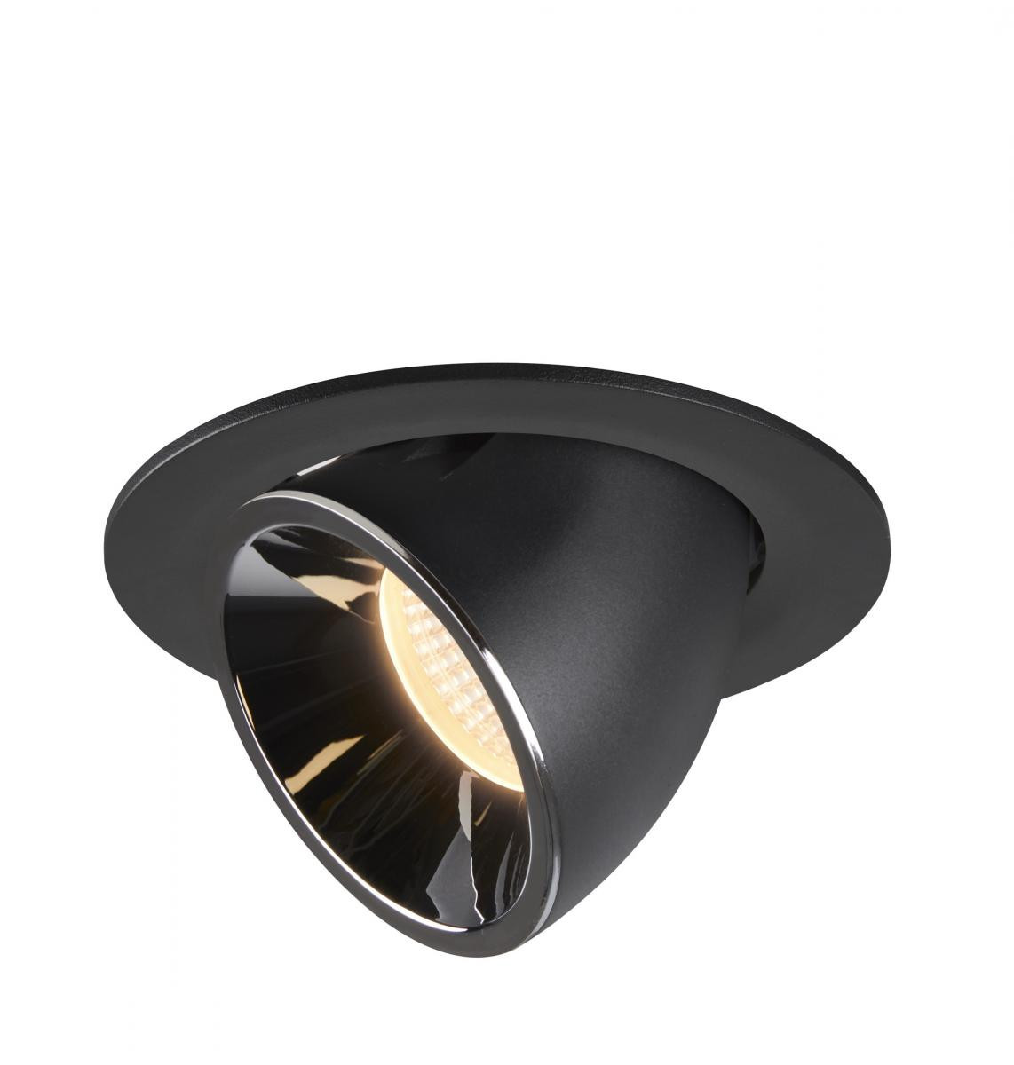 SLV NUMINOS Numinos® Gimble L, plafondinbouwarmatuur zwart/chroom 3000K 55°