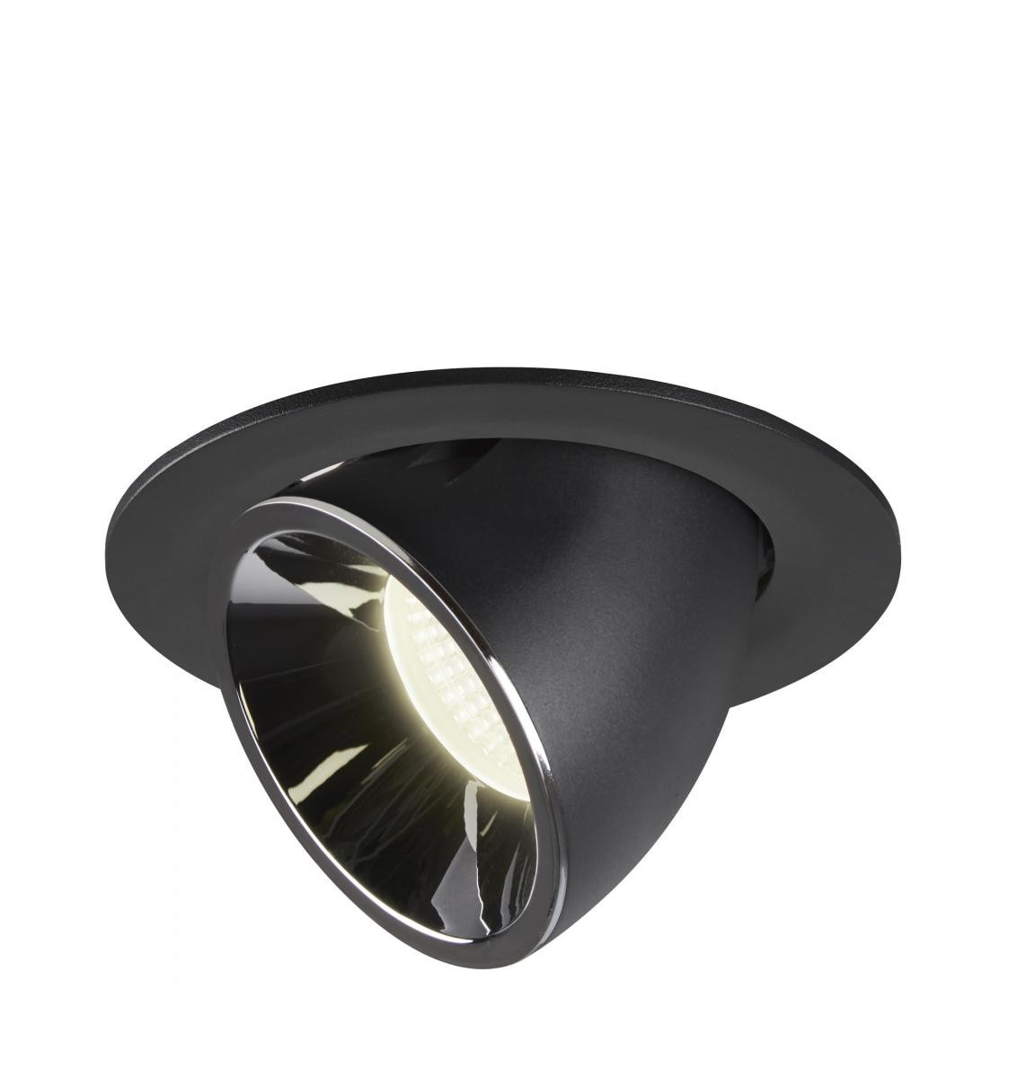 SLV NUMINOS Numinos® Gimble L, plafondinbouwarmatuur zwart/chroom 4000K 40°
