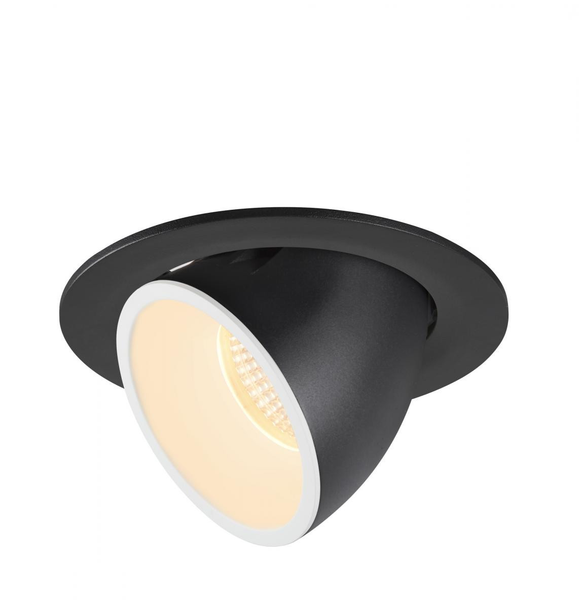 SLV NUMINOS Numinos® Gimble L, plafondinbouwarmatuur zwart/wit 3000K 40°