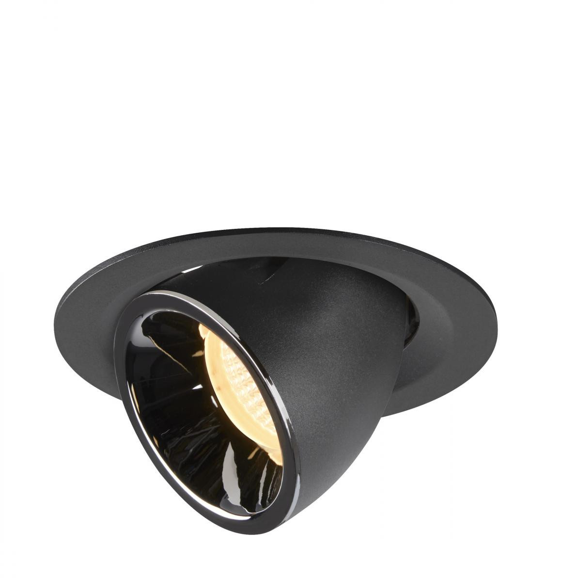 SLV NUMINOS Numinos® Gimble M, plafondinbouwarmatuur zwart/chroom 3000K 40°