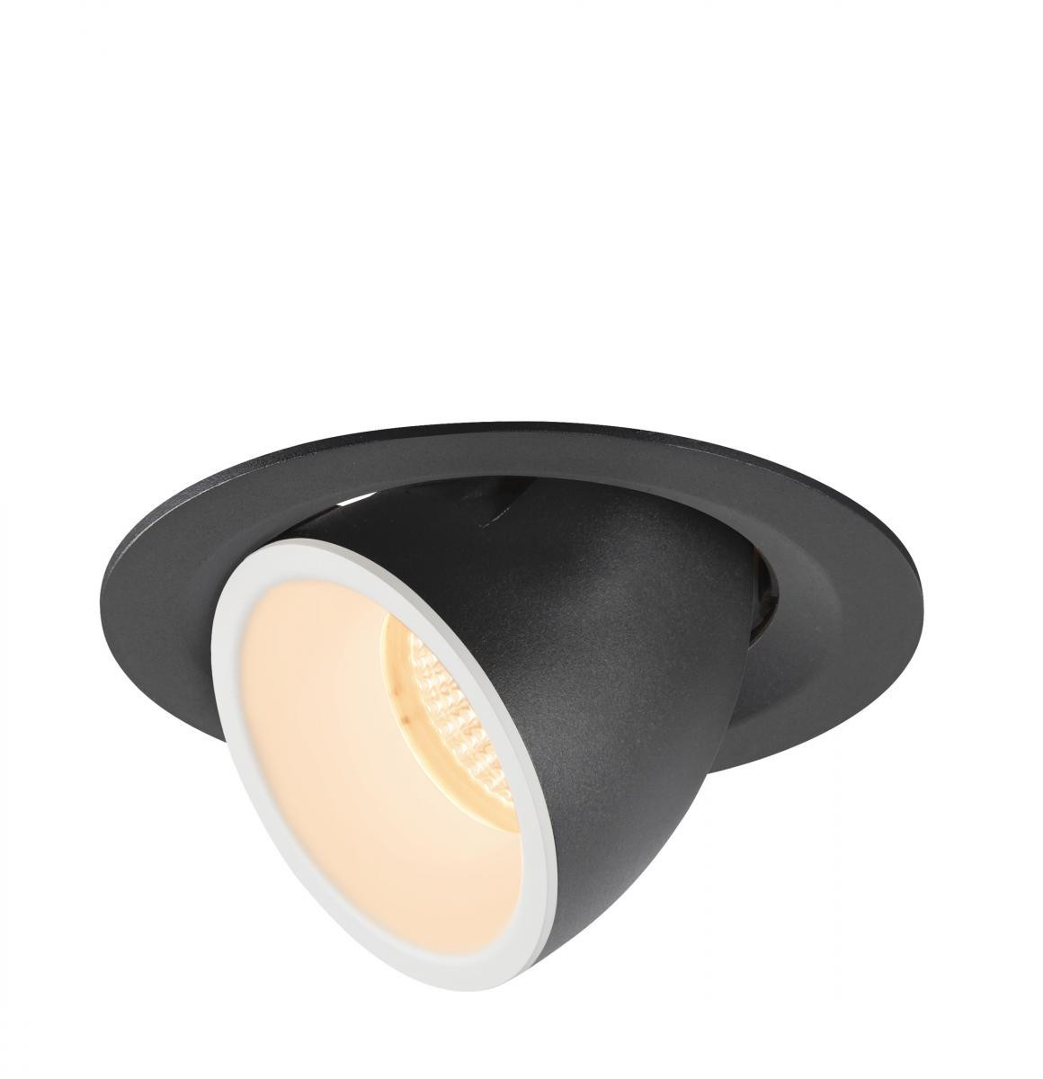 SLV NUMINOS Numinos® Gimble M, plafondinbouwarmatuur zwart/wit 2700K 20°