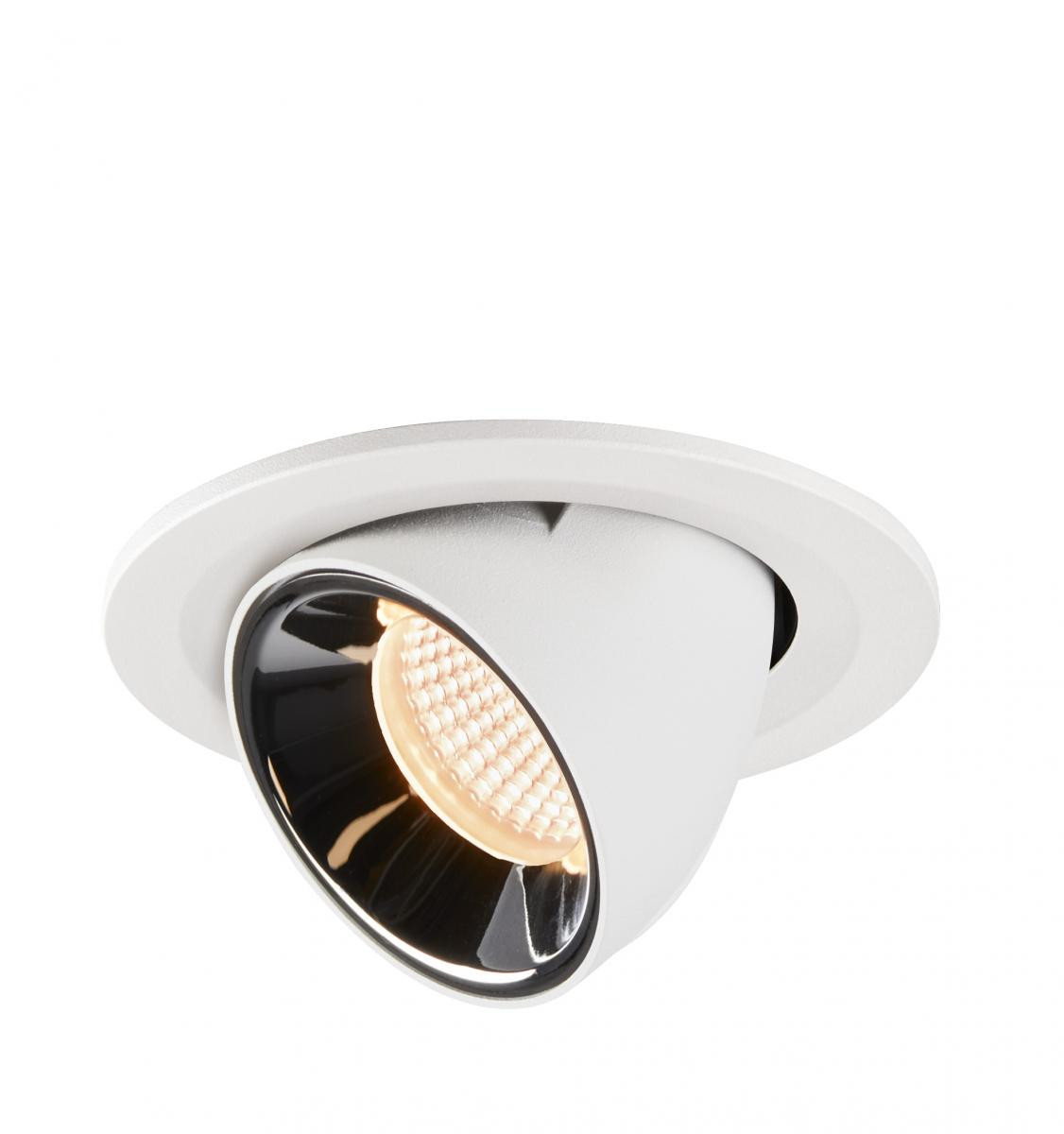 SLV NUMINOS Numinos® Gimble S, plafondinbouwarmatuur wit/chroom 2700K 55°