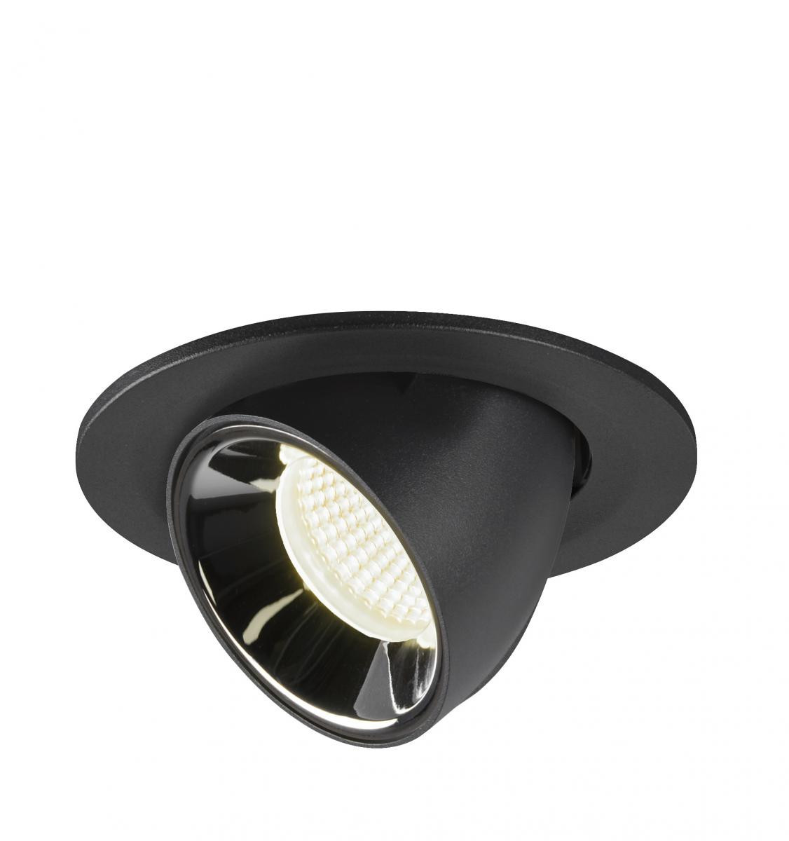 SLV NUMINOS Numinos® Gimble S, plafondinbouwarmatuur zwart/chroom 4000K 55°
