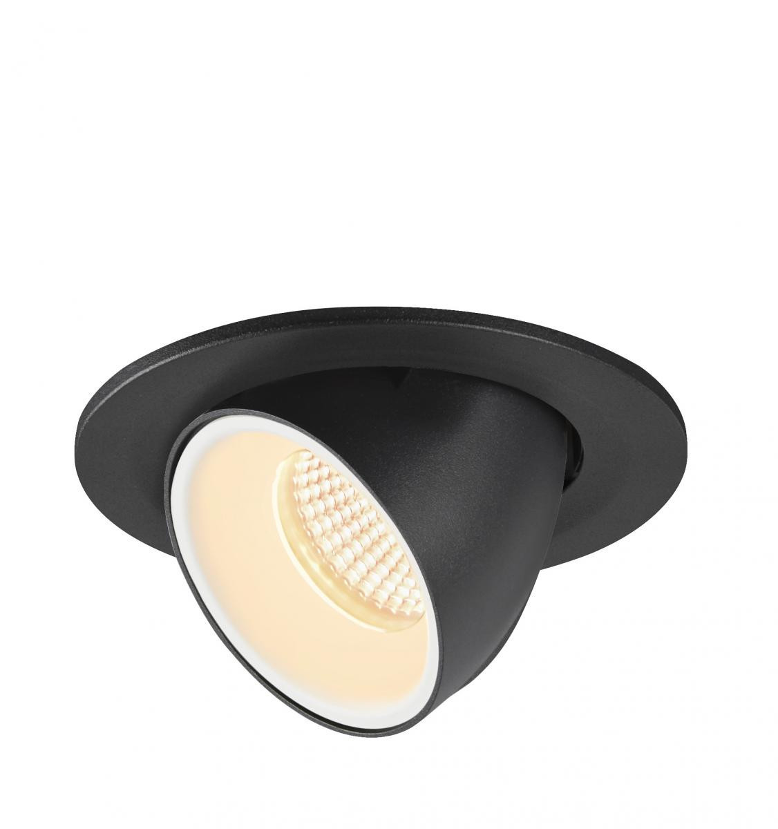 SLV NUMINOS Numinos® Gimble S, plafondinbouwarmatuur zwart/wit 30000K 55°