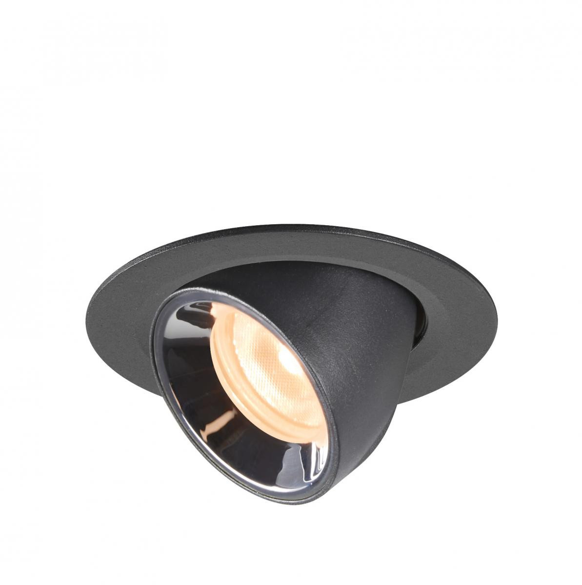 SLV NUMINOS Numinos® Gimble XS, plafondinbouwarmatuur zwart/chroom 2700K 20°