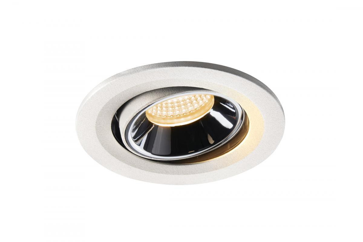 SLV NUMINOS Numinos® Move S, plafondinbouwarmatuur wit/chroom 2700K 55°