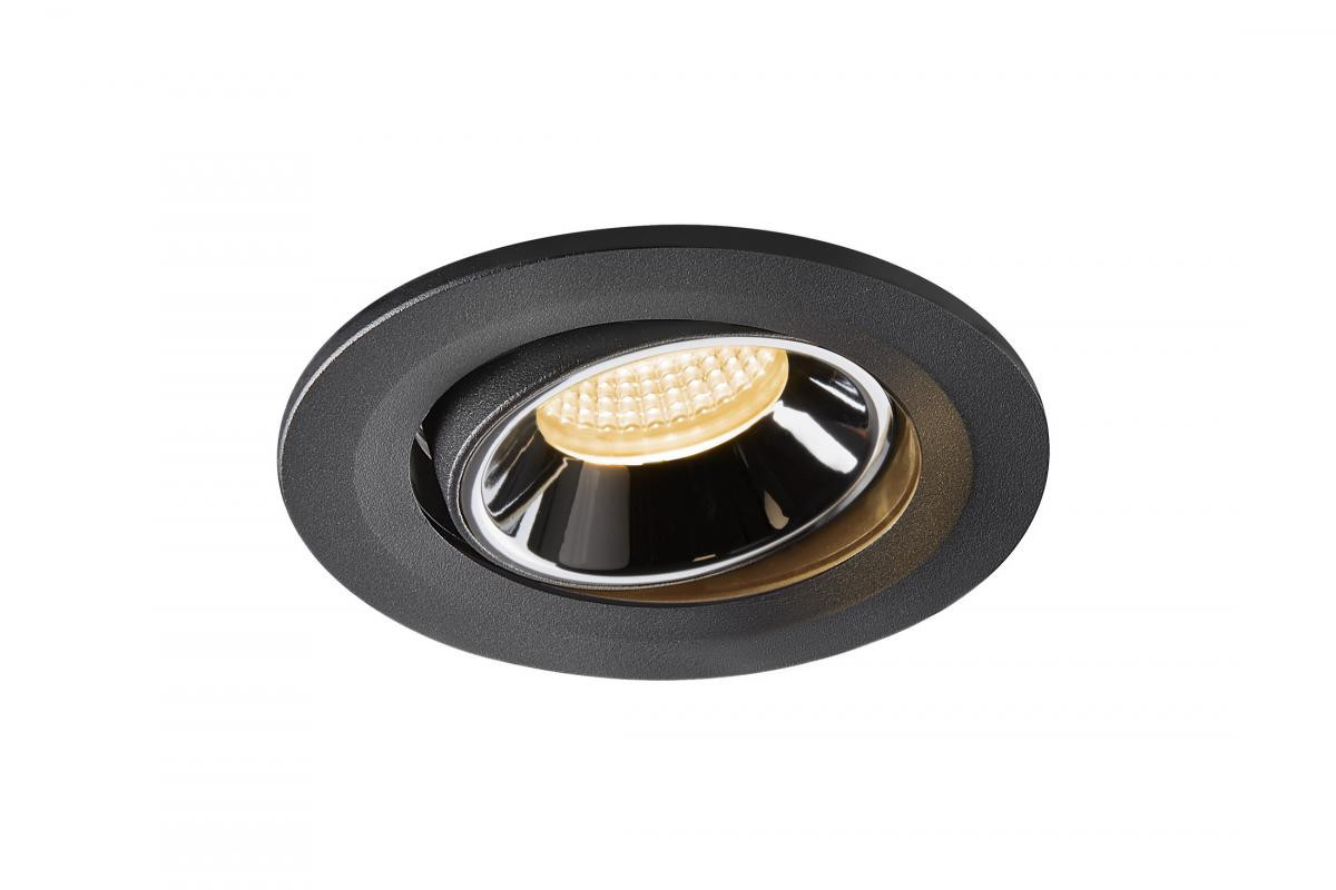 SLV NUMINOS Numinos® Move S, plafondinbouwarmatuur zwart/chroom 3000K 40°