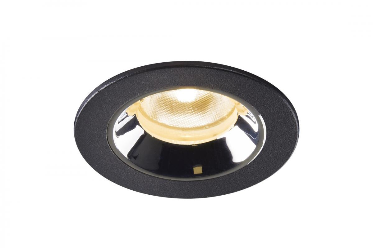 SLV NUMINOS Numinos® XS, plafondinbouwarmatuur zwart/chroom 3000K 40°