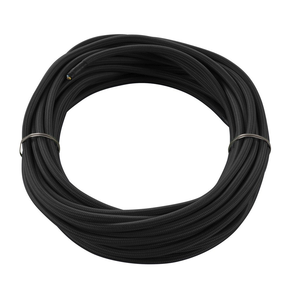 SLV Accessoires PVS snoer met stoffen mantel 3-polig 10M 3-ader 1,5MM2 zwart