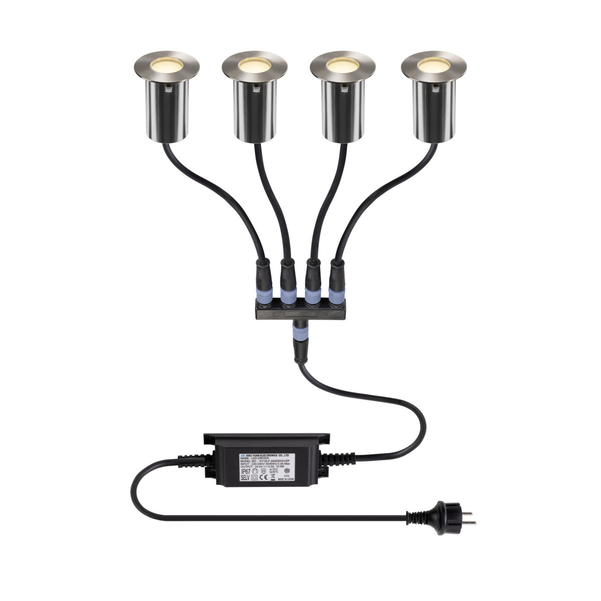 SLV TRAIL-LITE Trail-Lite® 60, set van 4, vloerinbouwarmatuur, 3000K, ip67, rond, roe