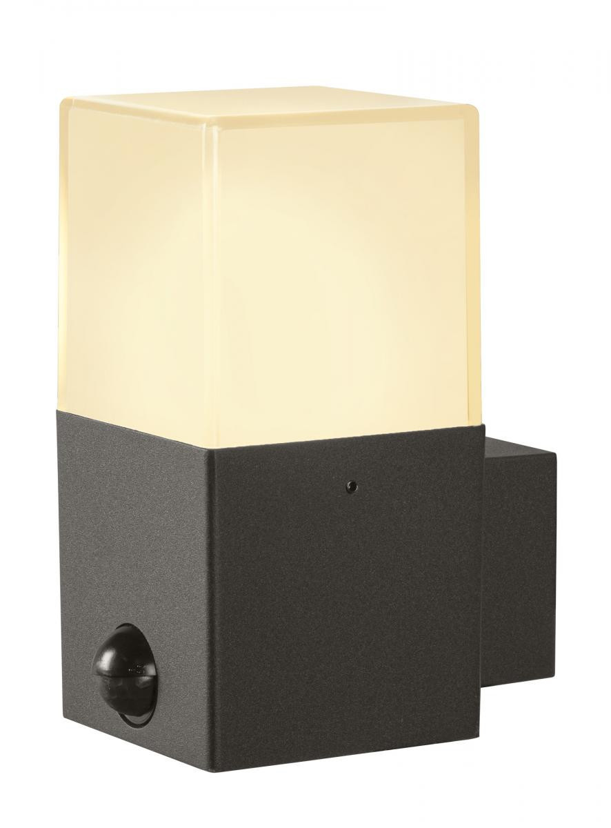 SLV GRAFIT Grafit E27 vierkante sensor, wandopbouwarmatuur antraciet