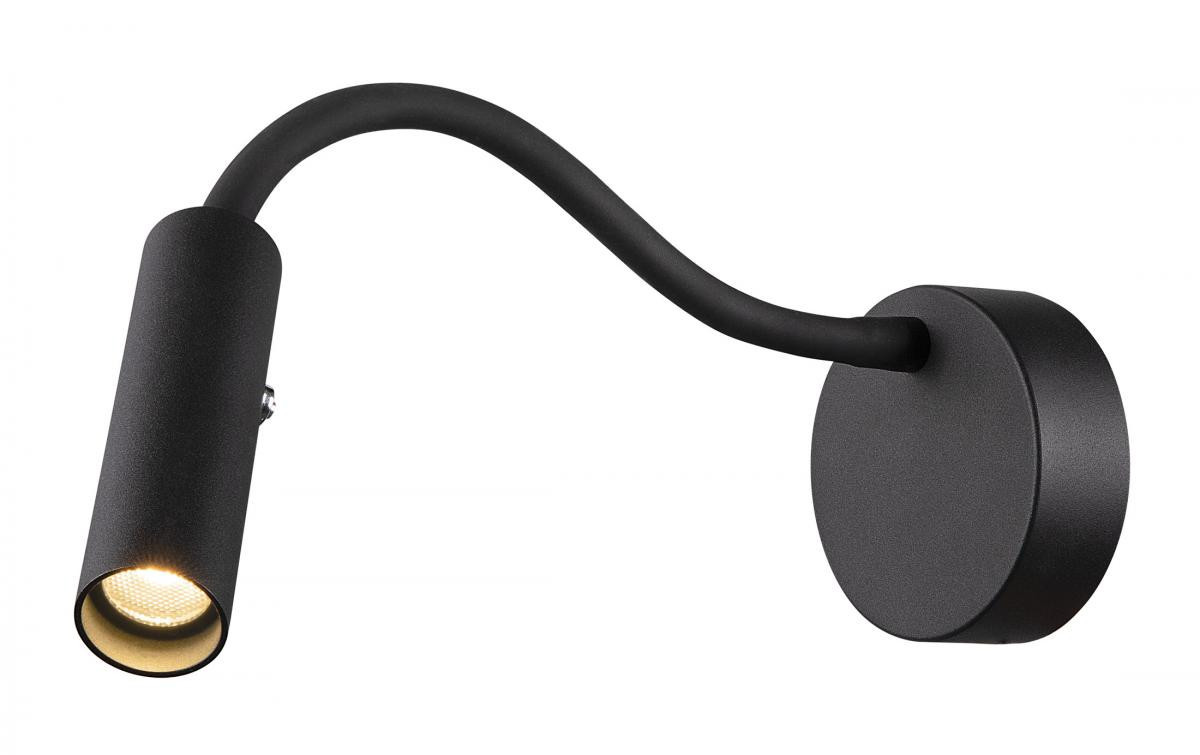 SLV KARPO Karpo Goose, wandopbouwlamp zwart 5,8W 3000K 40°